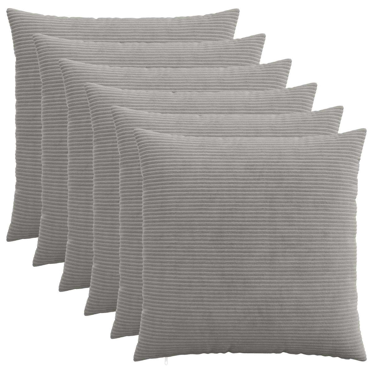 Kussensloop 6 pcs HEERLEN Lichtgrijs 55 x 55 cm corduroy