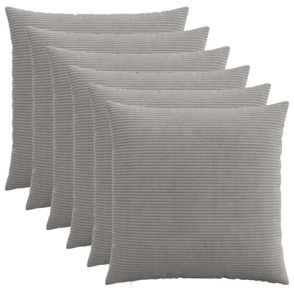 Kussensloop 6 pcs HEERLEN Lichtgrijs 55 x 55 cm corduroy