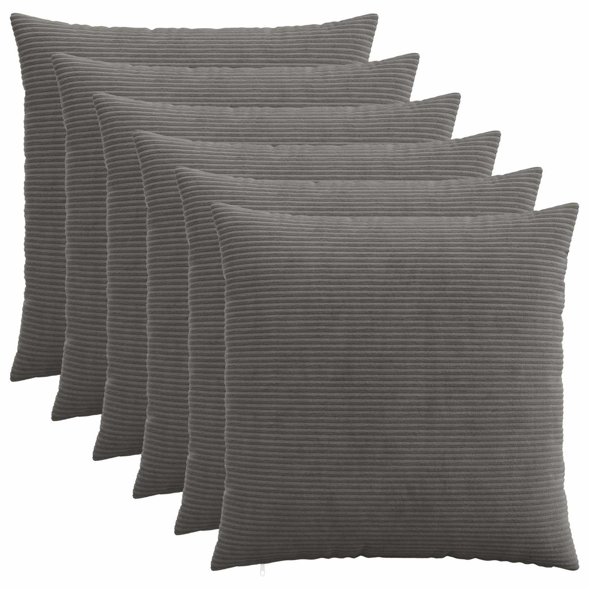 Kussensloop 6 pcs HEERLEN Donkergrijs 55 x 55 cm corduroy