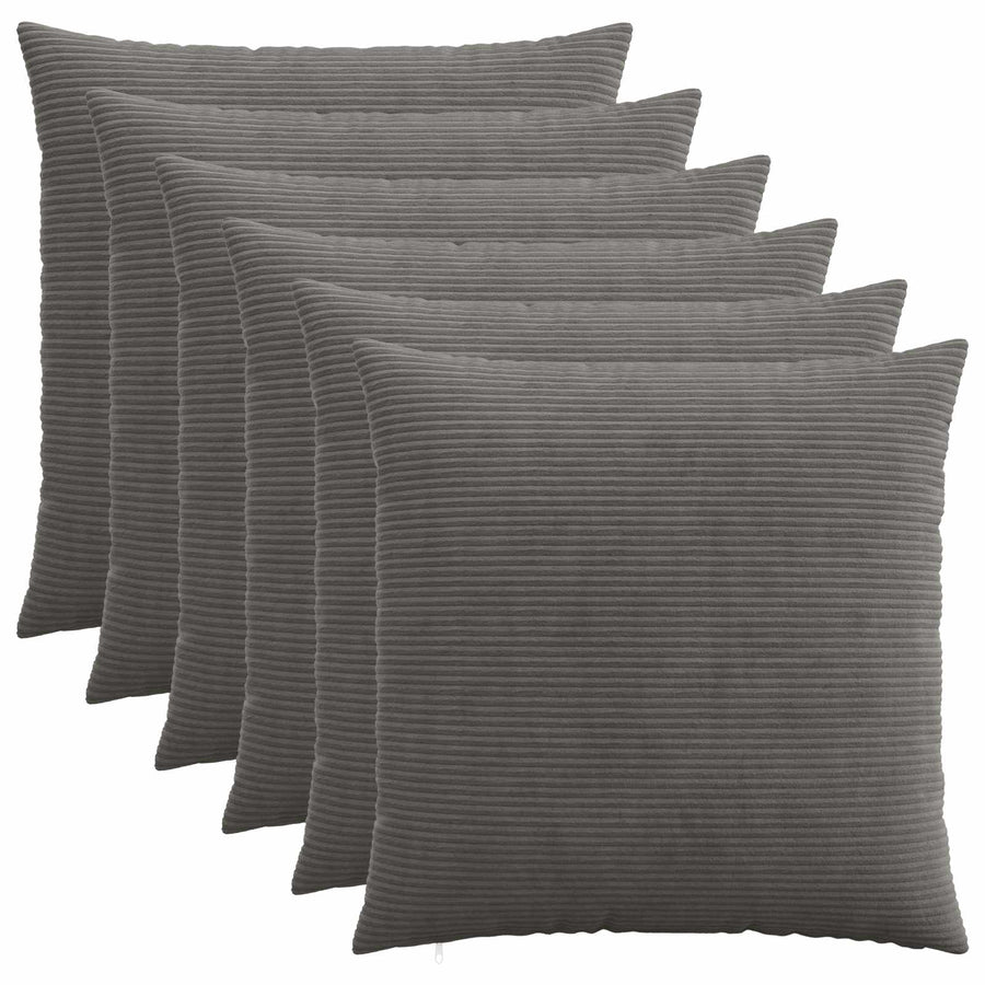 Kussensloop 6 pcs HEERLEN Donkergrijs 55 x 55 cm corduroy