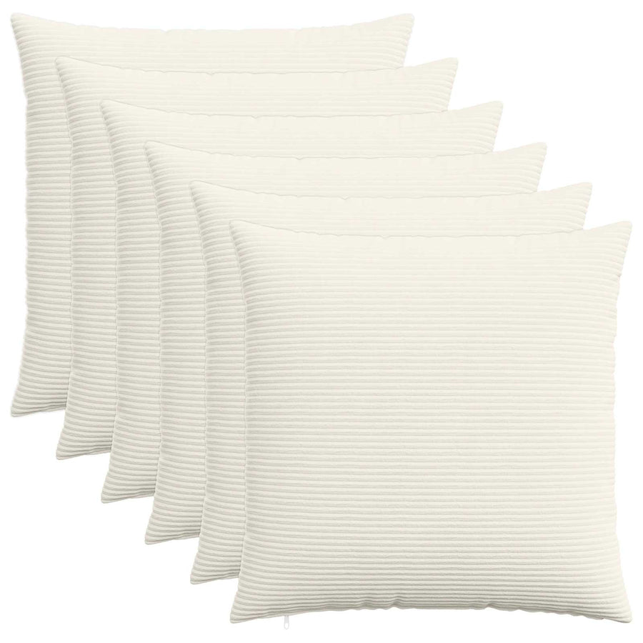Kussensloop 6 pcs HEERLEN Crèmekleurig 55 x 55 cm corduroy