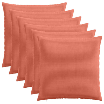 Kussensloop 6 pcs HEERLEN Rood-oranje 55 x 55 cm corduroy