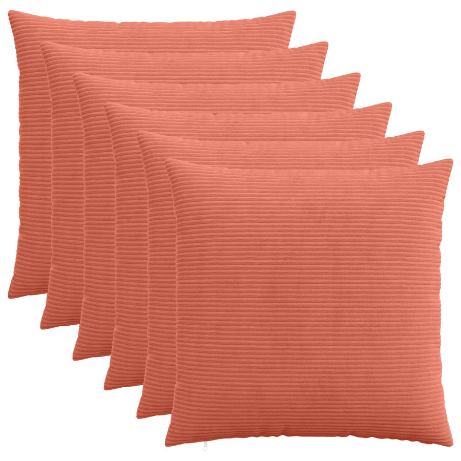 Kussensloop 6 pcs HEERLEN Rood-oranje 55 x 55 cm corduroy