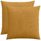 Kussensloop 55x55 cm geel corduroy (2 stuks)