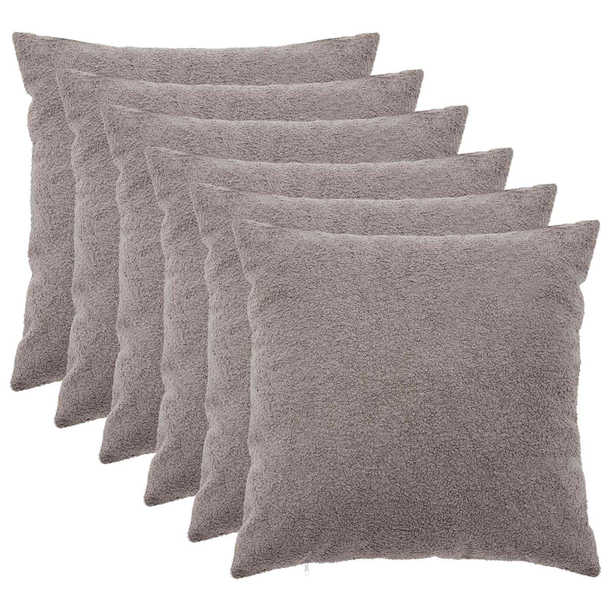 Kussensloop 6 pcs HEERLEN Lichtgrijs 55 x 55 cm Bouclé