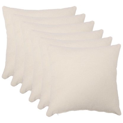 Kussensloop 6 pcs HEERLEN Crèmekleurig 55 x 55 cm Bouclé