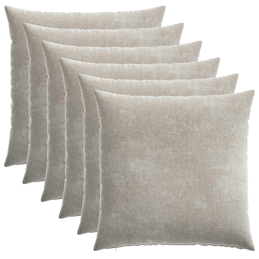 Kussensloop 6 st HEERLEN Lichtgrijs 55 x 55 cm Chenille Stof