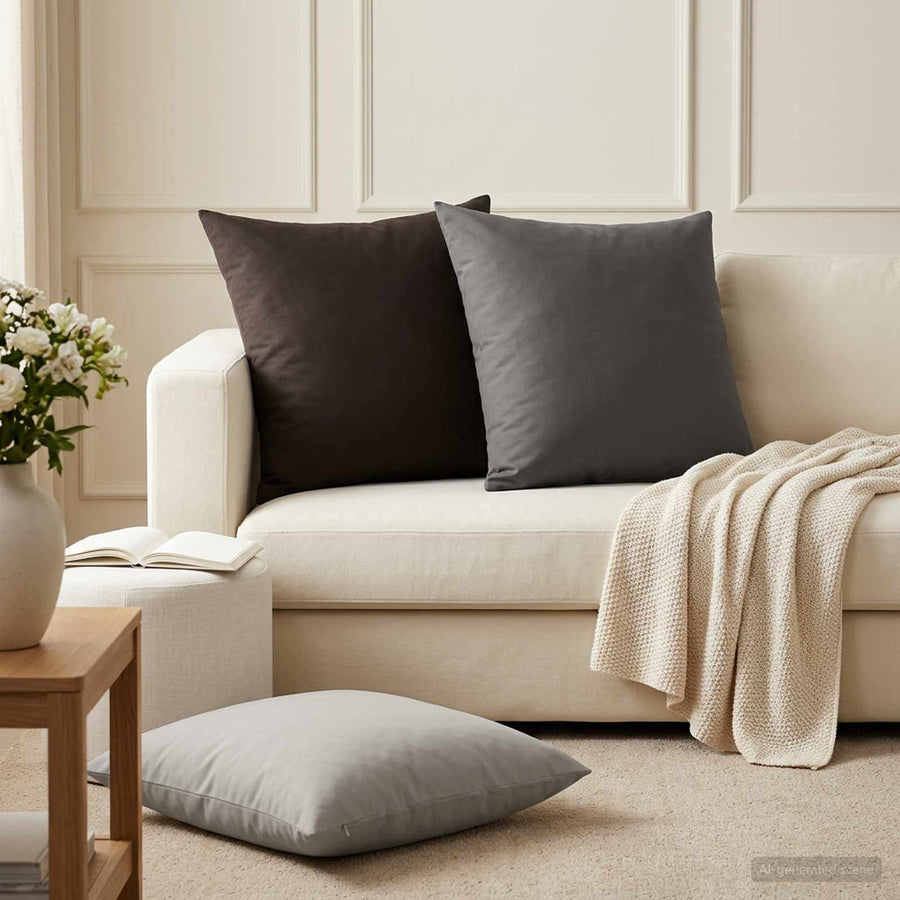 Kussen 2 st HEERLEN Antraciet 60 x 60 cm Polyester
