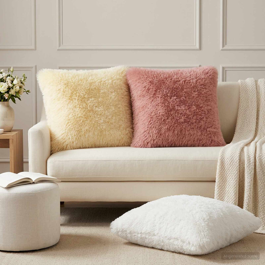 Kussensloop 2 pcs HEERLEN Crèmekleurig 60 x 60 cm PV Fleece