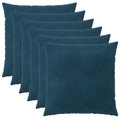Kussensloop 6 pcs HEERLEN Blauw 60 x 60 cm Fluweel