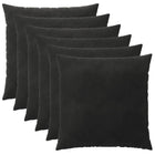 Kussensloop 6 pcs HEERLEN Zwart 60 x 60 cm Fluweel