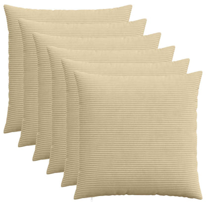 Kussensloop 6 pcs HEERLEN Groen Grijs 60 x 60 cm corduroy