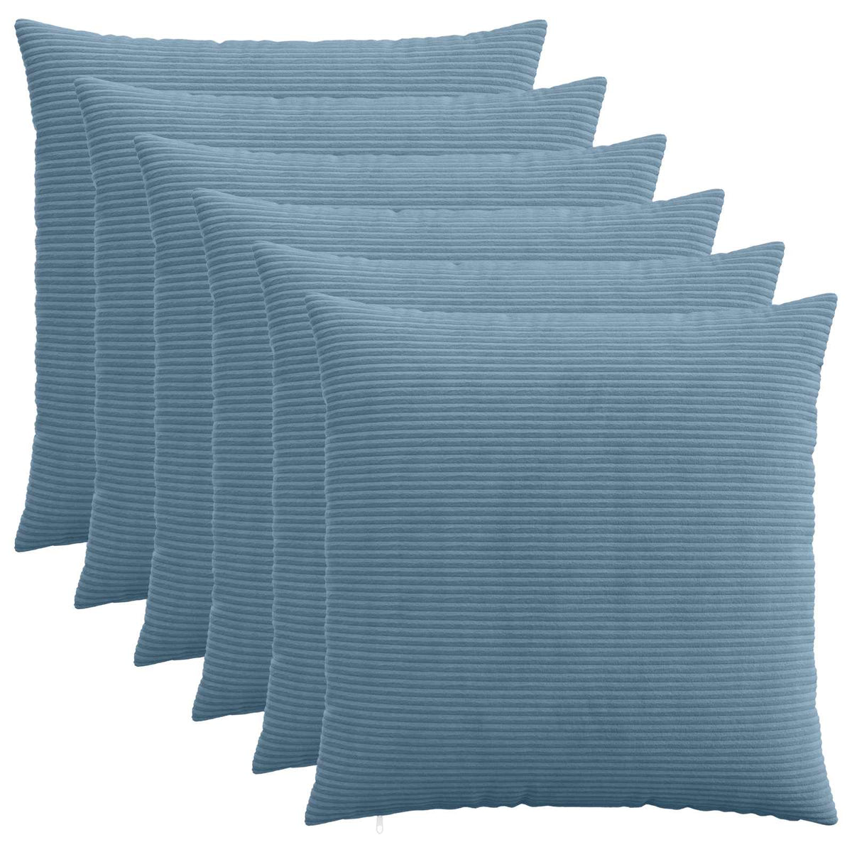Kussensloop 6 pcs HEERLEN Blauw 60 x 60 cm corduroy