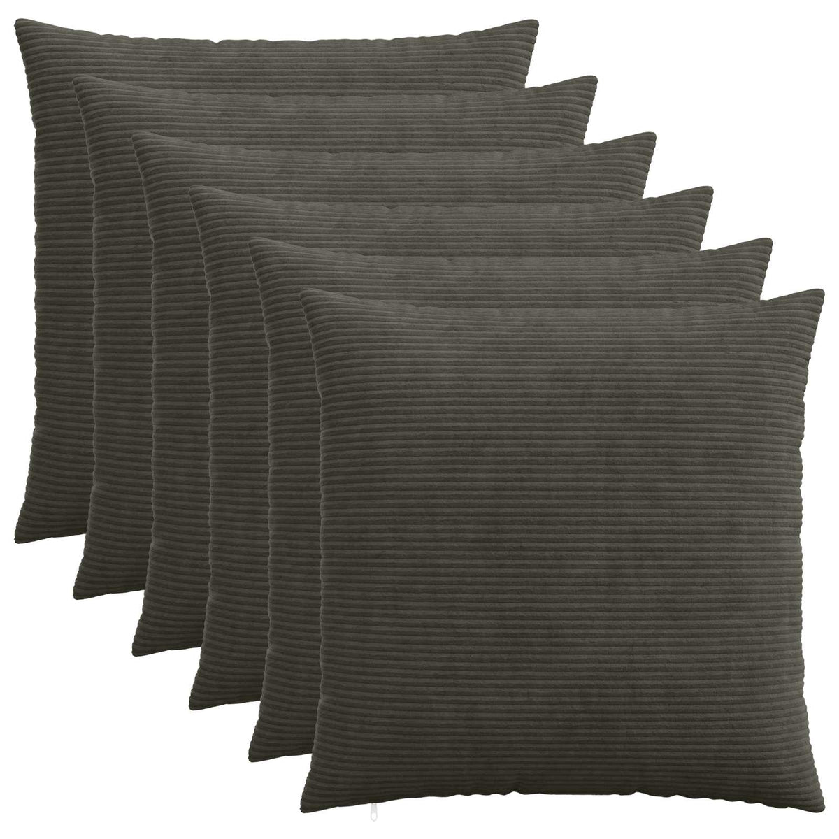 Kussensloop 6 pcs HEERLEN Antracietkleurig 60 x 60 cm corduroy