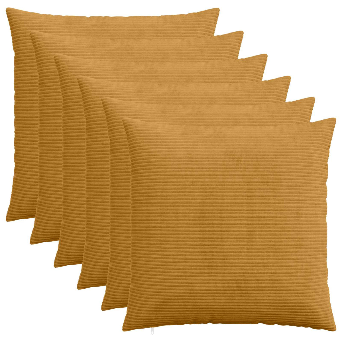 Kussensloop 6 pcs HEERLEN Geel 60 x 60 cm corduroy