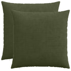 Kussensloop groen 60x60 cm corduroy 2 stuks