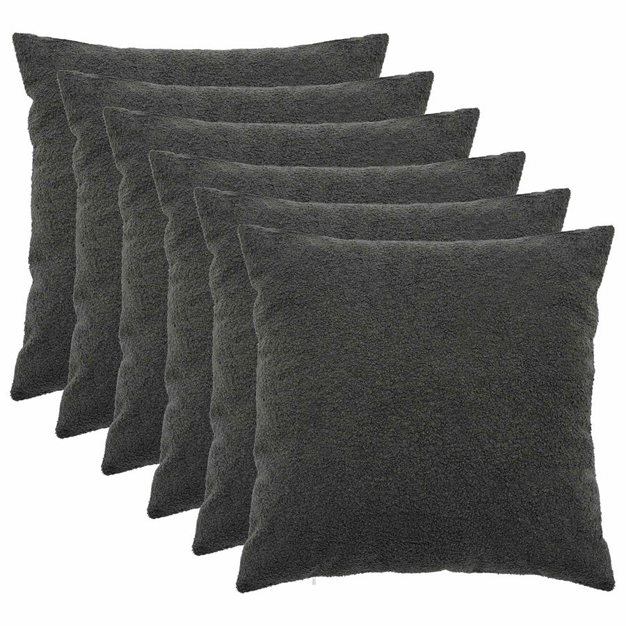 Kussensloop 6 pcs HEERLEN Donkergrijs 60 x 60 cm Bouclé