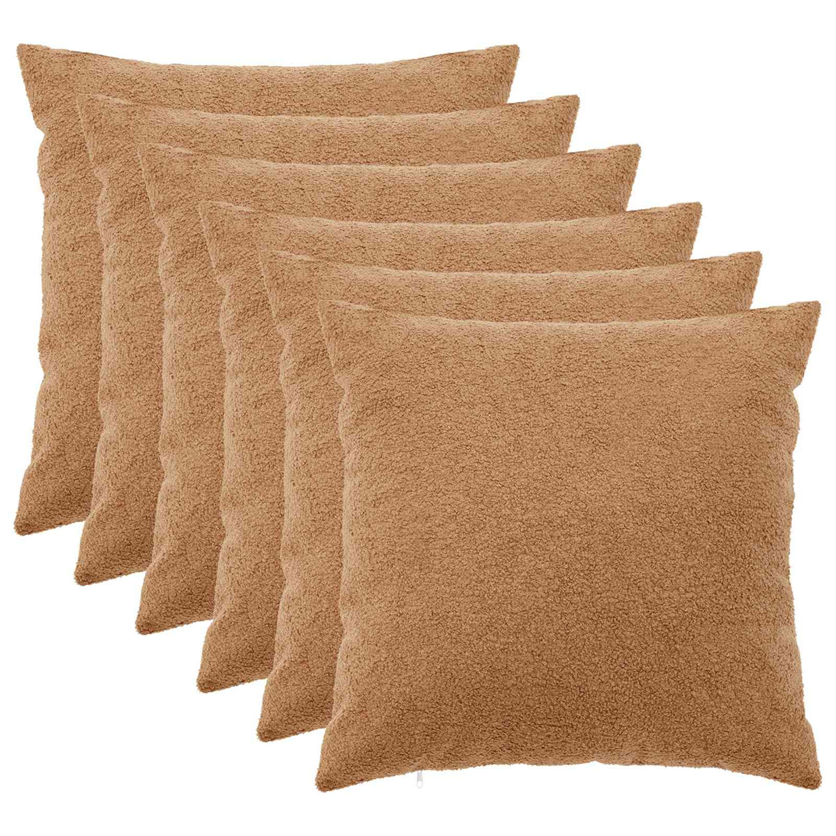 Kussensloop 6 pcs HEERLEN Beige 60 x 60 cm Bouclé