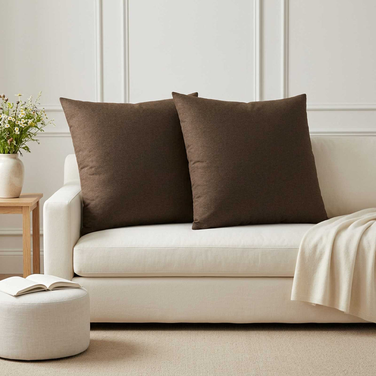 Kussensloop 6 st HEERLEN Taupe 65 x 65 cm Stof