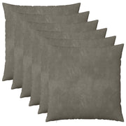 Kussenslopen lichtgrijs fluweel 65x65 cm set 6 stuks