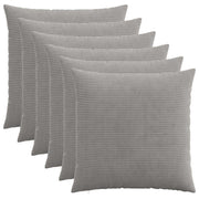 Kussensloop 6 stuks lichtgrijs corduroy 65x65 cm