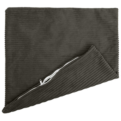 Kussensloop 6 pcs HEERLEN Antracietkleurig 65 x 65 cm corduroy