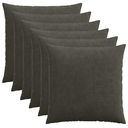 Kussensloop 6 pcs HEERLEN Antracietkleurig 65 x 65 cm corduroy