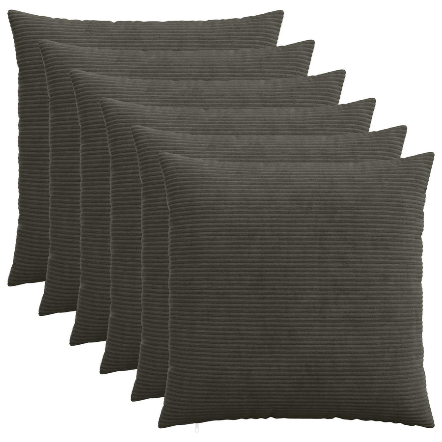 Kussensloop 6 pcs HEERLEN Antracietkleurig 65 x 65 cm corduroy
