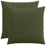 Kussensloop 65 x 65 cm groen corduroy (2 stuks)