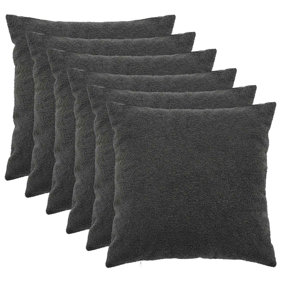 Kussensloop 6 pcs HEERLEN Donkergrijs 65 x 65 cm Bouclé