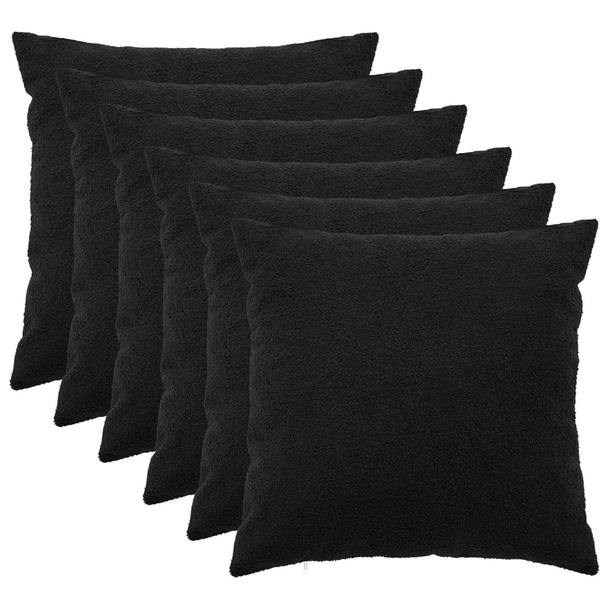 Kussensloop 6 pcs HEERLEN Zwart 65 x 65 cm Bouclé