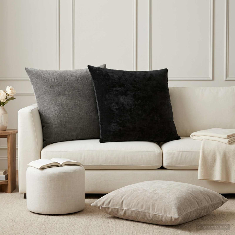 Kussensloop 6 st HEERLEN Lichtgrijs 65 x 65 cm Chenille Stof