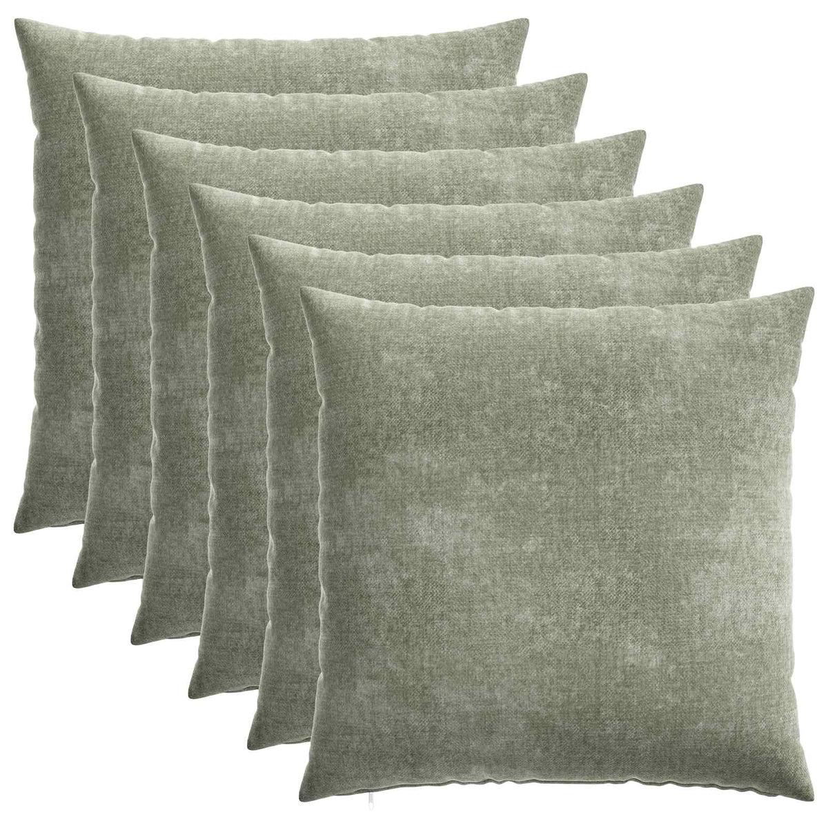 Kussensloop 6 st HEERLEN Groen 65 x 65 cm Chenille Stof