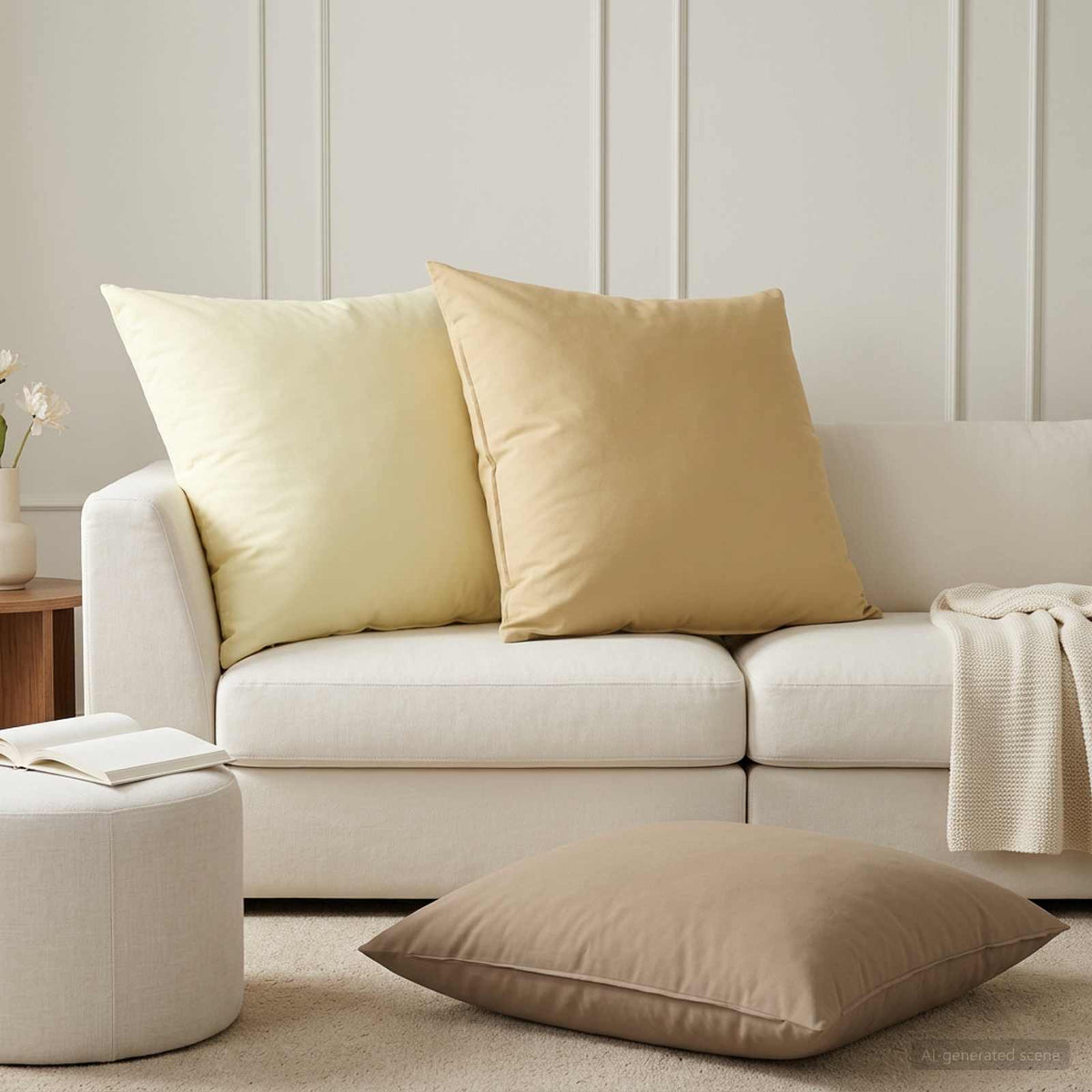 Kussensloop 2 pcs HEERLEN Beige 80 x 80 cm Polyester