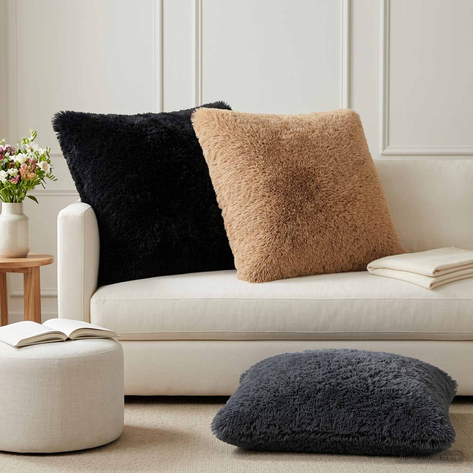 Kussensloop 6 pcs HEERLEN Antracietkleurig 65 x 65 cm PV Fleece