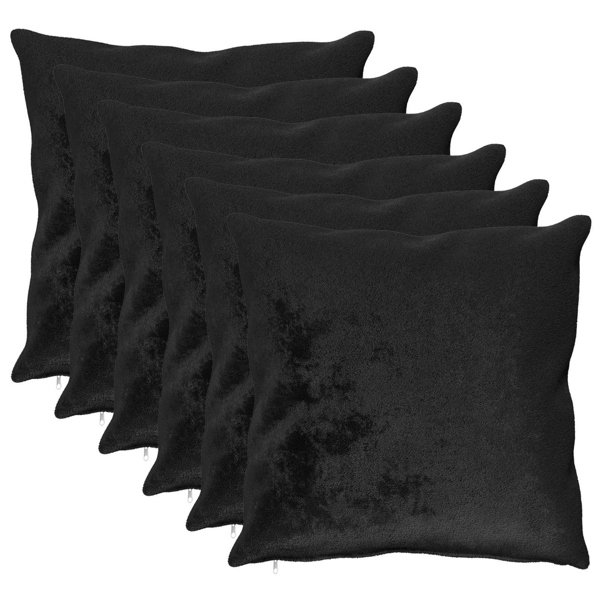 Kussensloop 6 pcs HEERLEN Zwart 65 x 65 cm Flanel