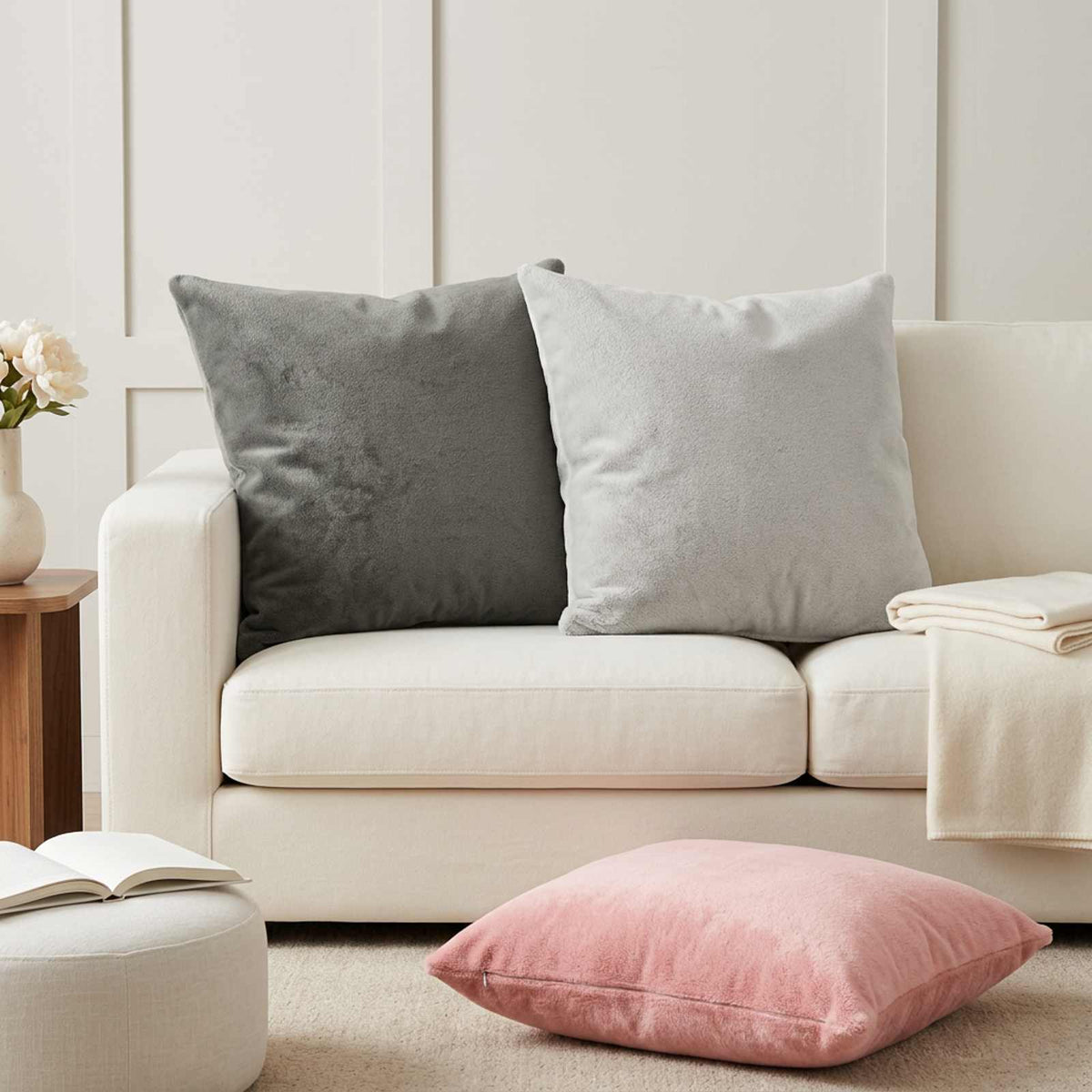Kussensloop 2 st HEERLEN Roze 70 x 70 cm Flanel