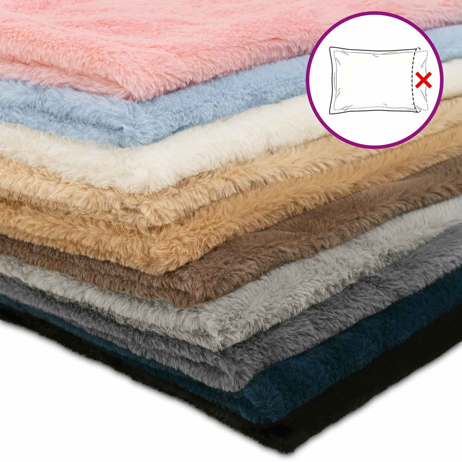 Kussensloop 6 st HEERLEN Zwart 65 x 65 cm Nep Konijnenbont