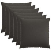 Kussensloop 6 st 70x70 cm donkergrijs polyester
