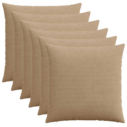 Kussensloop 6 pcs HEERLEN Bruin 70 x 70 cm corduroy