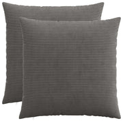 Kussensloop 80x80 cm donkergrijs corduroy (2 stuks)