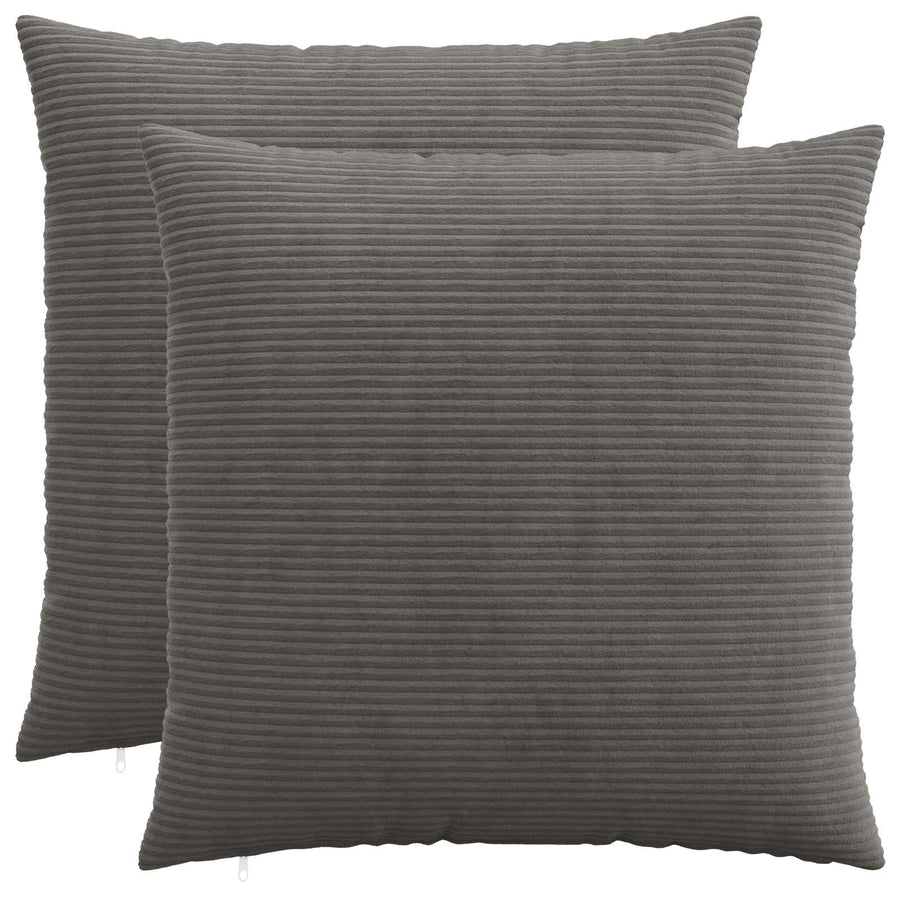 Kussensloop 2 pcs HEERLEN Donkergrijs 80 x 80 cm corduroy