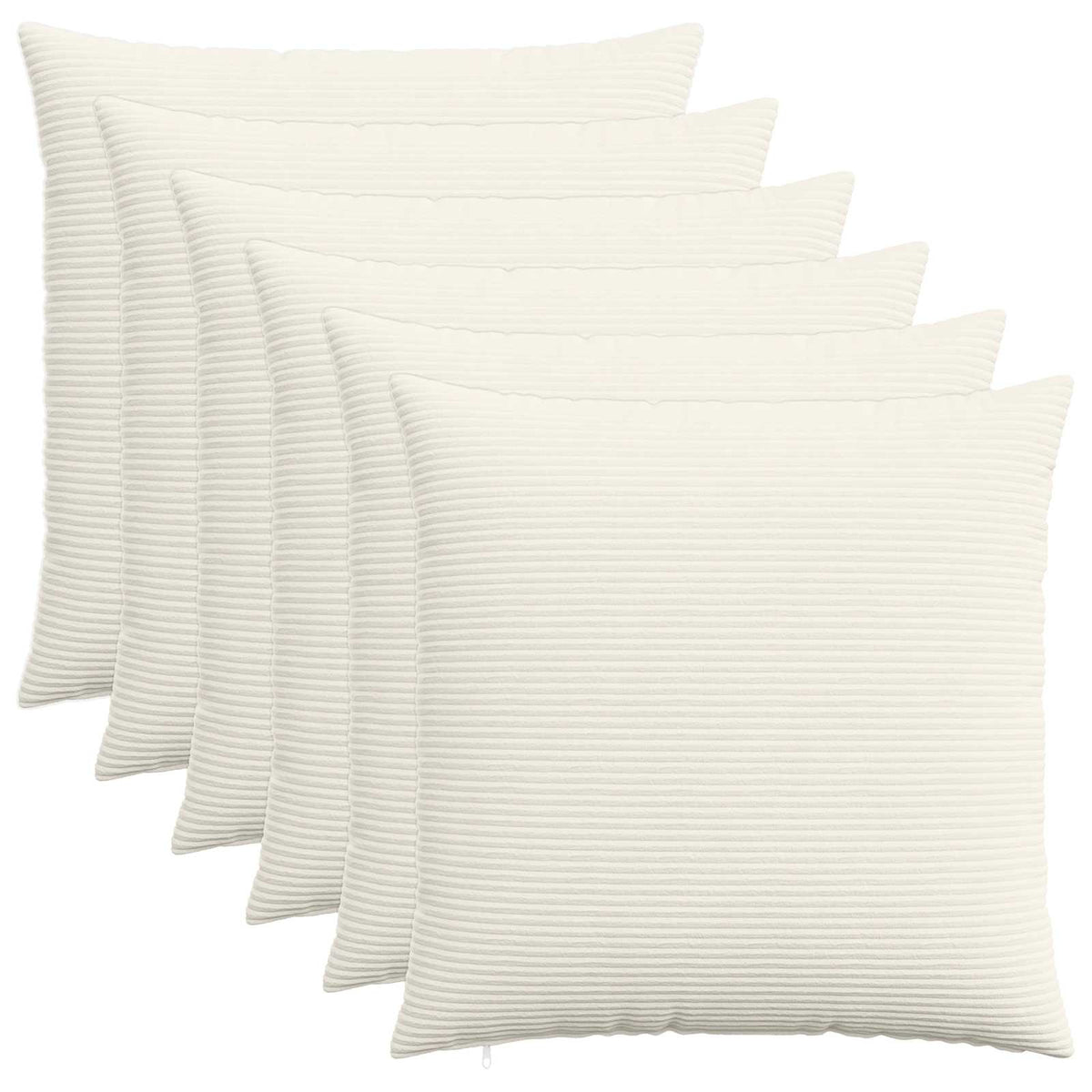 Kussensloop 6 pcs HEERLEN Crèmekleurig 80 x 80 cm corduroy