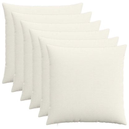 Kussensloop 6 pcs HEERLEN Crèmekleurig 80 x 80 cm corduroy