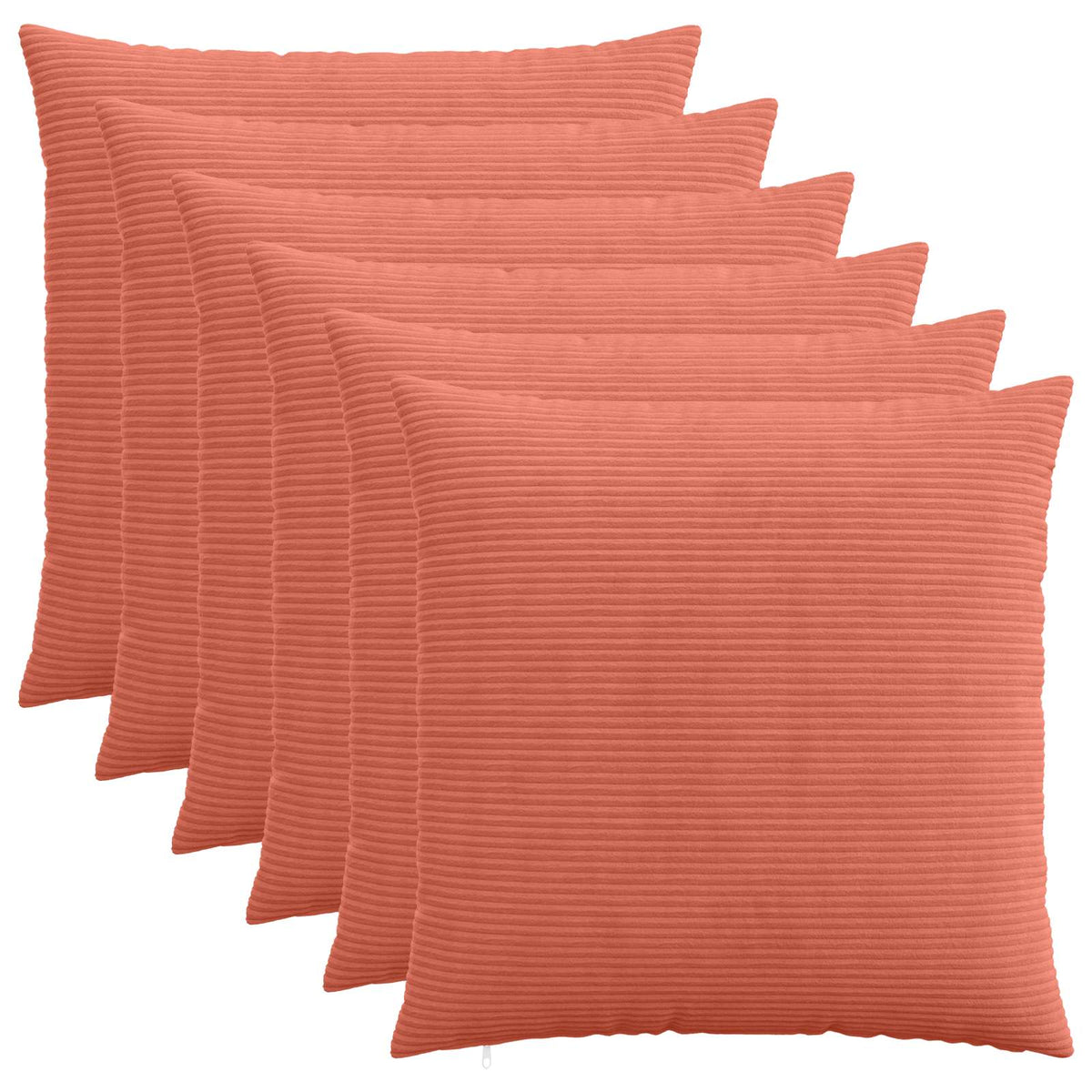 Kussensloop 6 pcs HEERLEN Rood-oranje 80 x 80 cm corduroy