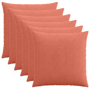 Kussensloop corduroy rood-oranje 80x80 cm set van 6