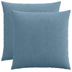 Kussensloop 80x80 cm blauw corduroy (2 stuks)