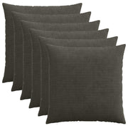 Kussenslopen 6 stuks 80x80 cm antraciet corduroy