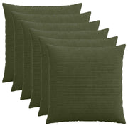 Kussenhoes 6 stuks groen 80x80 cm corduroy