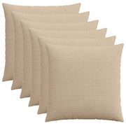 Kussensloop 6 stuks taupe 80x80 cm corduroy